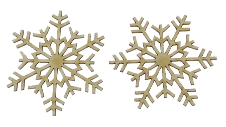 Snowflake made of chipboard for Christmas decoration 50x1 mm - 2 pieces