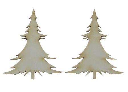 Χριστουγεννιάτικο δέντρο χαρτόνι Chipboard 49x40x1 mm -2 τεμάχια