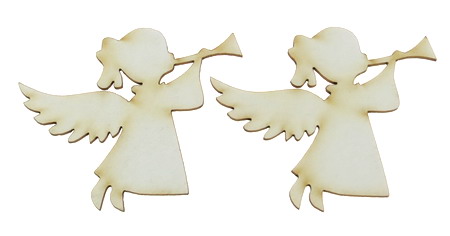Angel made of chipboard 50x60x1 mm - 2 pieces