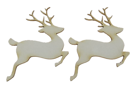 Chipboard Element - Christmas Reindeer / 50x45x1 mm - 2 pieces