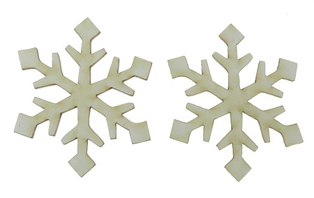 Delicate snowflake made of chipboard 50x1 mm - 2 pieces