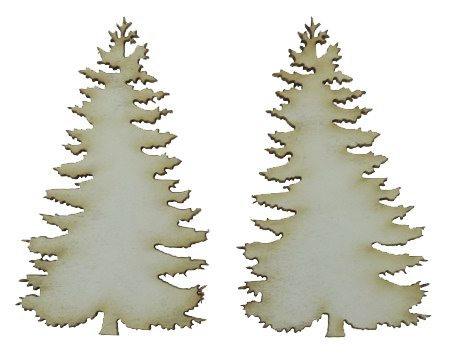 Christmas tree made of chipboard 80x45x1 mm - 2 pieces
