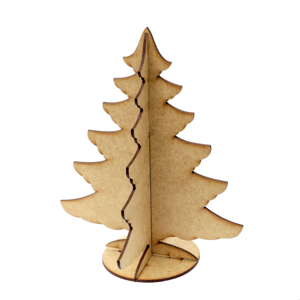 MDF Wooden Decoration Set, Christmas Tree, Brown, 210x150x3mm