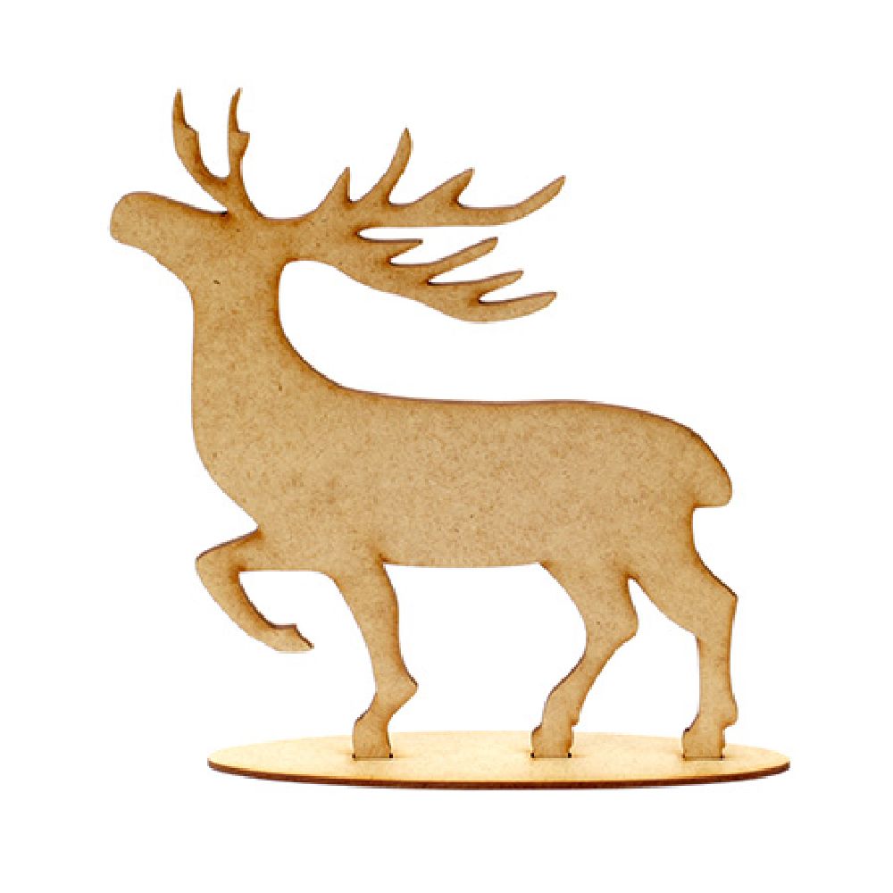 MDF Wooden Element for deer decoration of 2 parts 205x160x3 mm