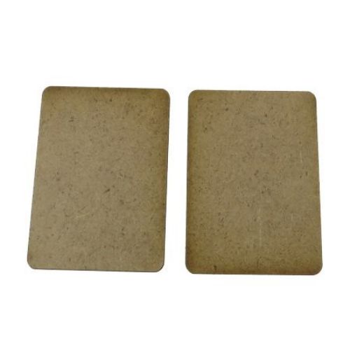 Brown MDF Ornament for decoration rectangle 70x50x3 mm - 5 pieces