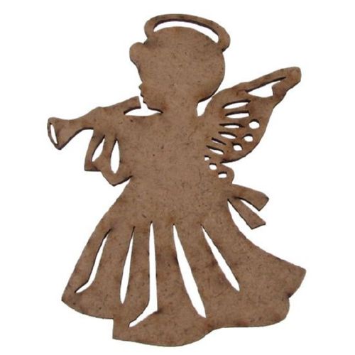 Brown MDF figurine for angel decoration 100x75x3 mm