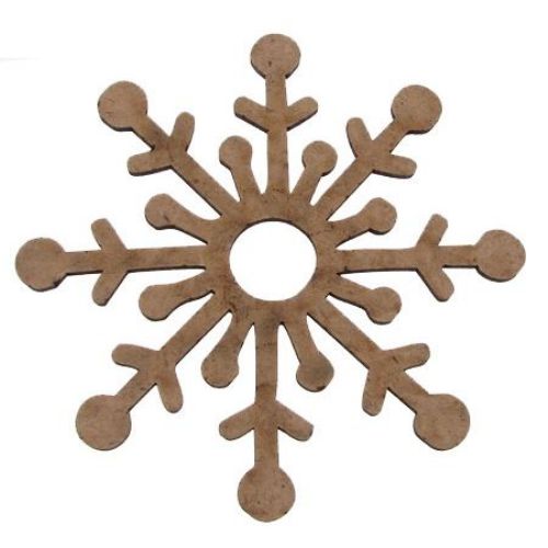 MDF Wooden Element snowflake decoration 100x3 mm