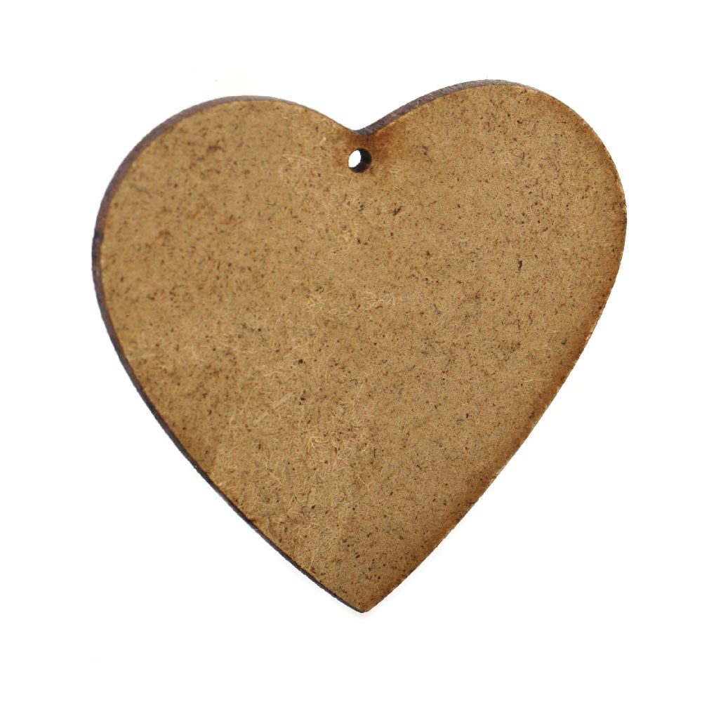 MDF Wooden Element for decoration heart 55x65x2 mm - 4 pieces