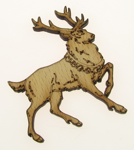 Wooden deer for decoration 50x65x2.5 mm -1 piece