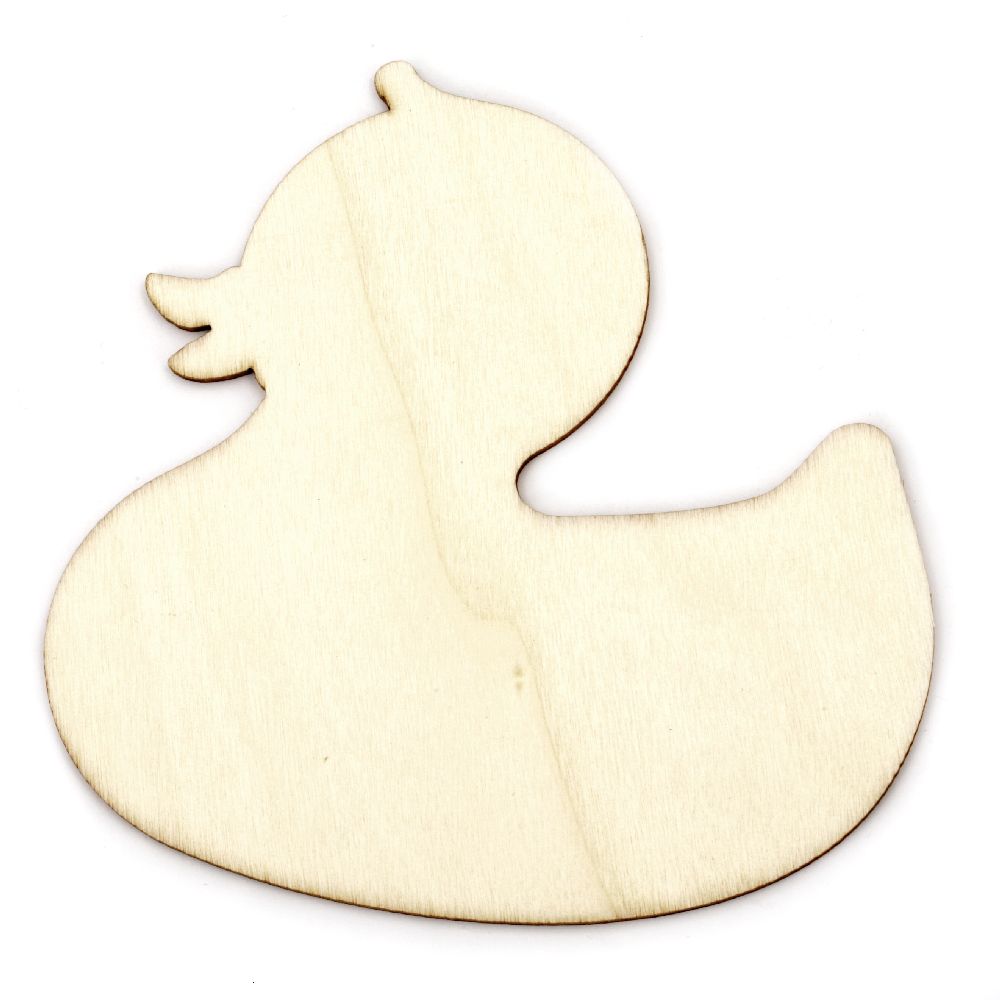 DIY Wooden embellishment 100x95x2 mm duck for coloring - 5 pieces