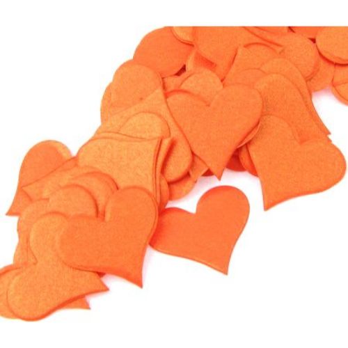 Pearl Paper Hearts, Orange, 17x20mm, 100 pcs