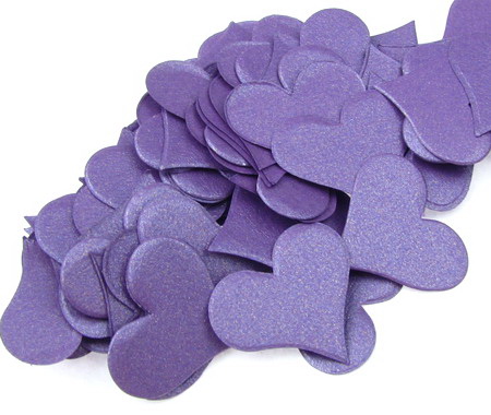 Pearl Paper Hearts, Purple, 17x20mm, 100 pcs