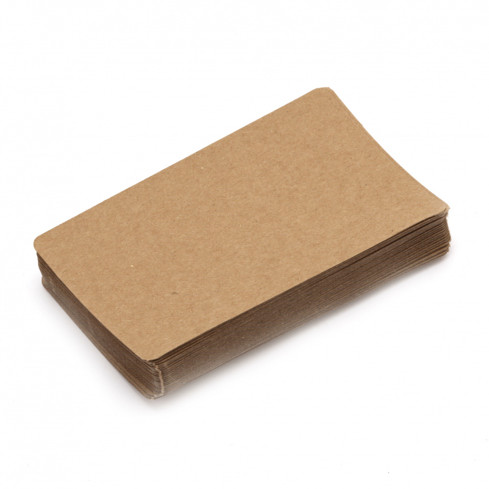 Blank Kraft Paper Cards for Tags, Business Cards, Greeting Cards, 8.9x5.2 mm, Natural Color - Approximately 90-100 Pieces