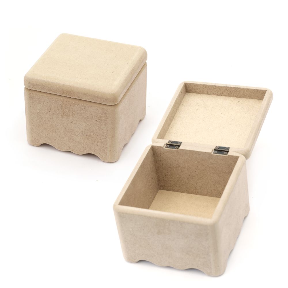 MDF box for decoration square 13x13x11.5 cm