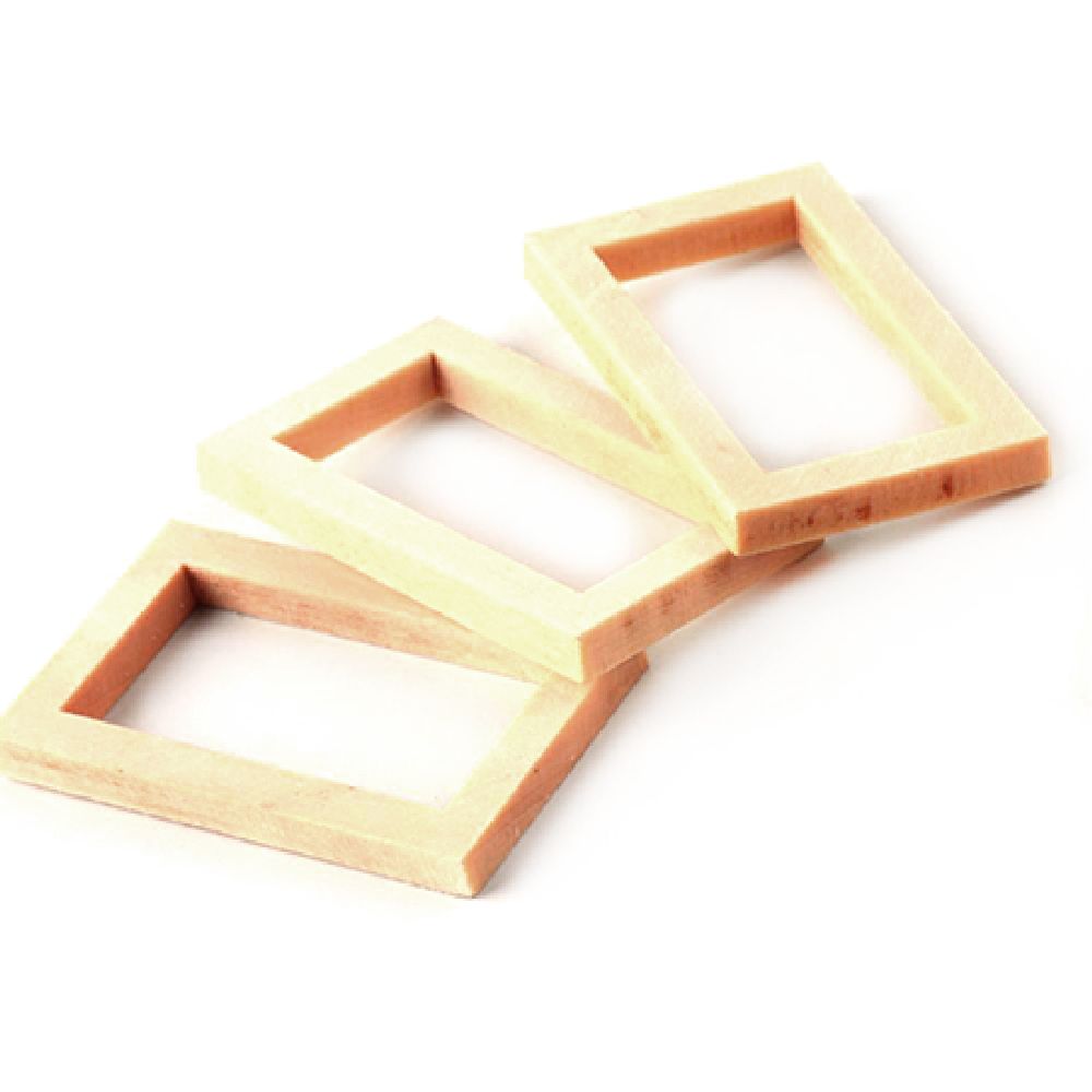 Wooden frame 50x29.5 ~30x4.5~5 mm - 4 pieces