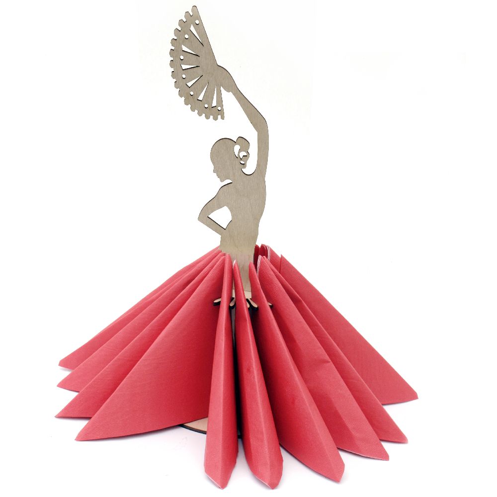 Wooden napkin holder in shape of flamenco dancer № S01 11x31 cm