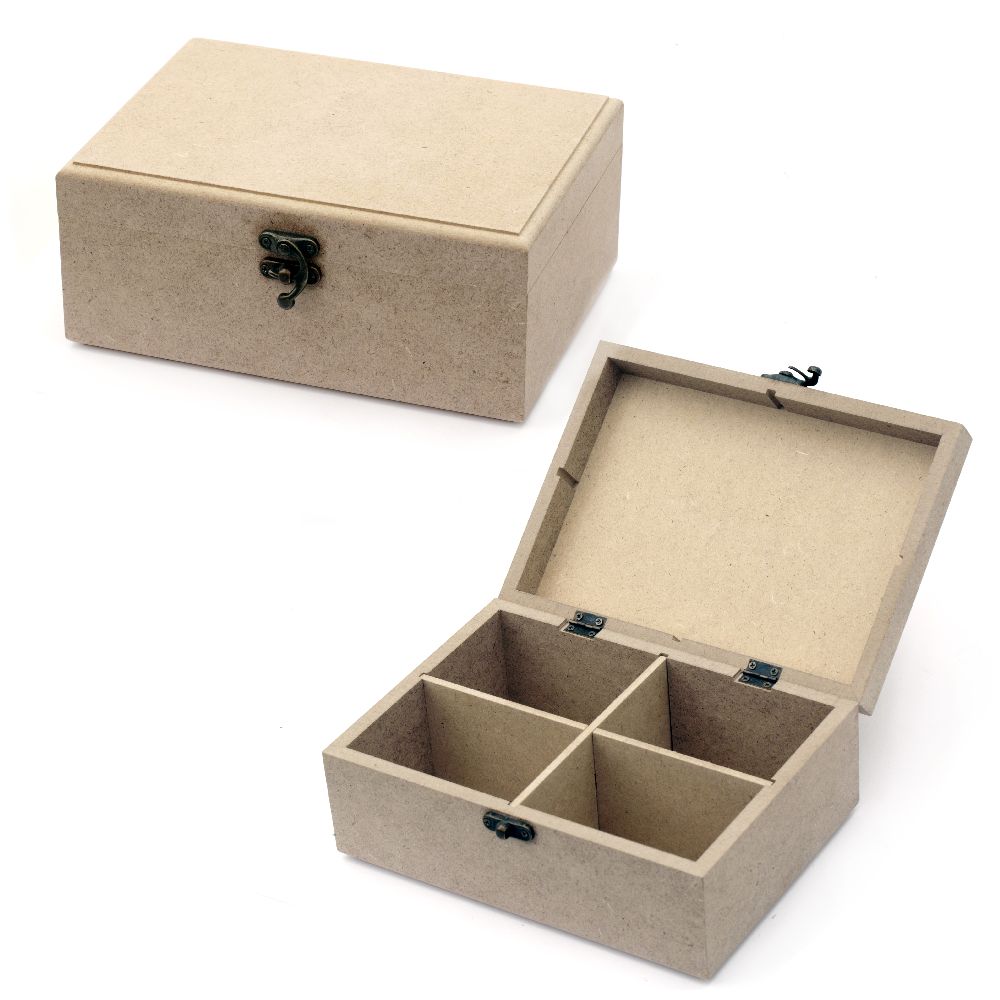 Кутия MDF за декорация със закопчалка 21x15x9 см 4 разделения