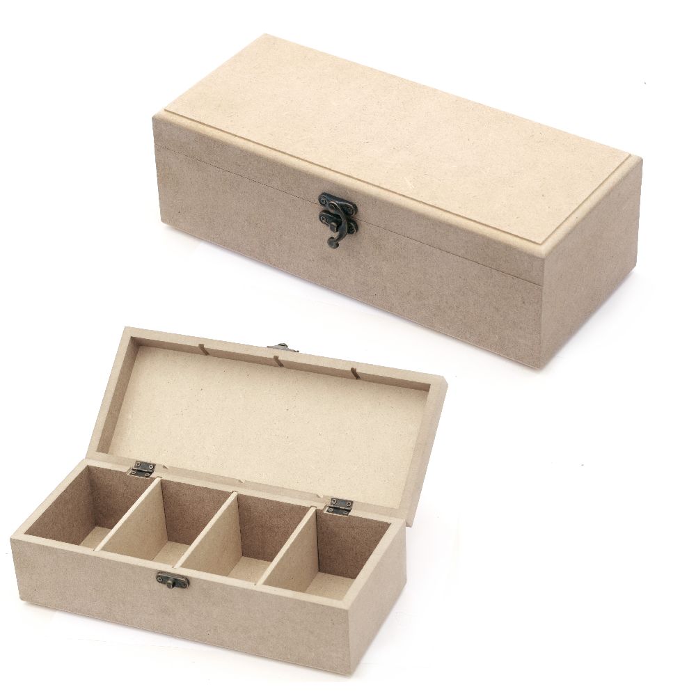Кутия MDF за декорация със закопчалка 28x12x9 см 4 разделения