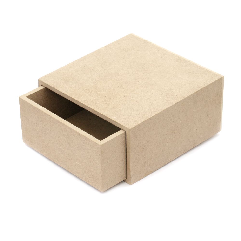 MDF κουτί για διακόσμηση 16x16x8 cm με συρτάρι