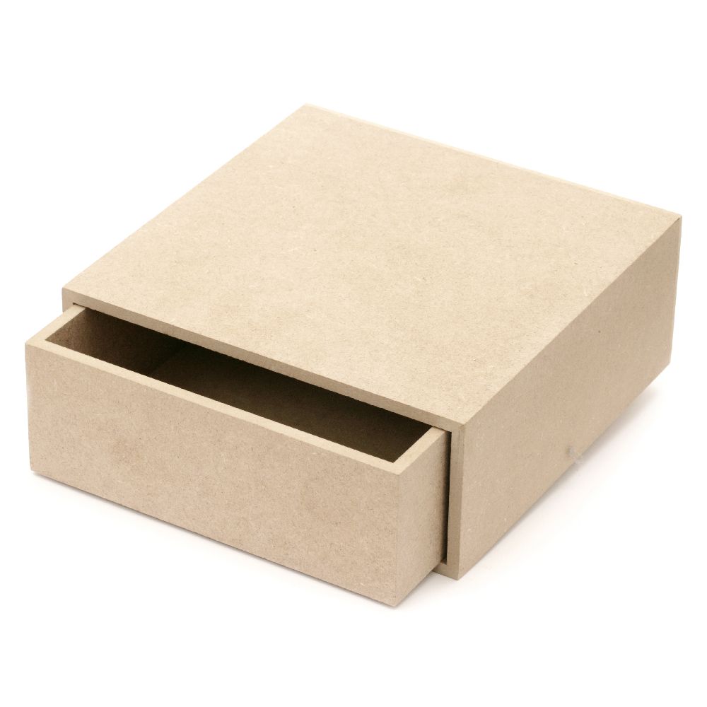 Кутия с чекмедже за декорация от МДФ 20x20x8 см 