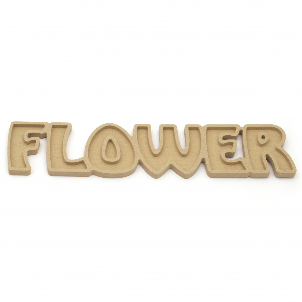MDF Wooden lettering for decoration "Flower" 330x70x10 mm  