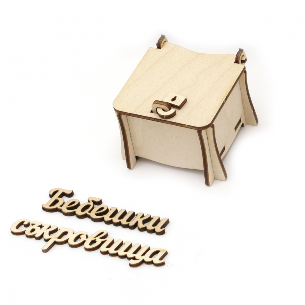 MDF box for baby treasure decoration large 7.5x21.5x5.5 cm small 4.5x4.5x3.5 cm №BS101