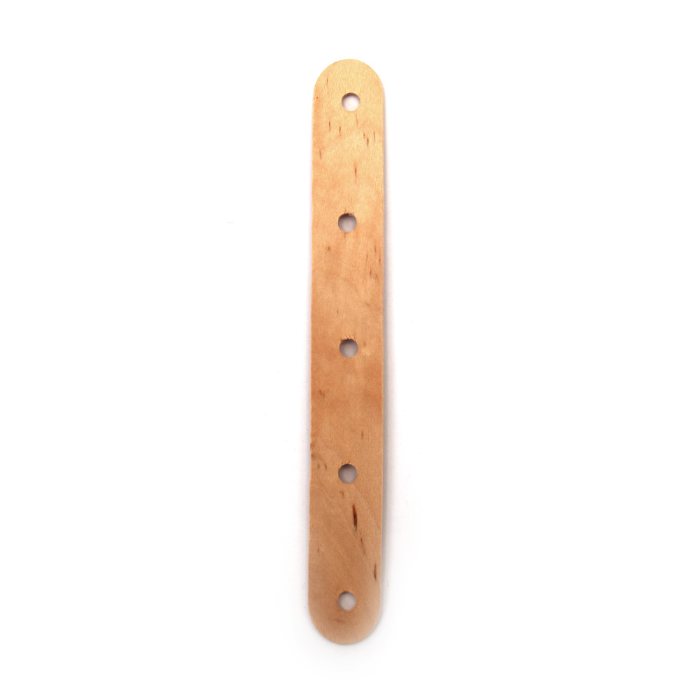 Wooden plate holder, 15x1.8 cm, with 5 holes - pack of 5