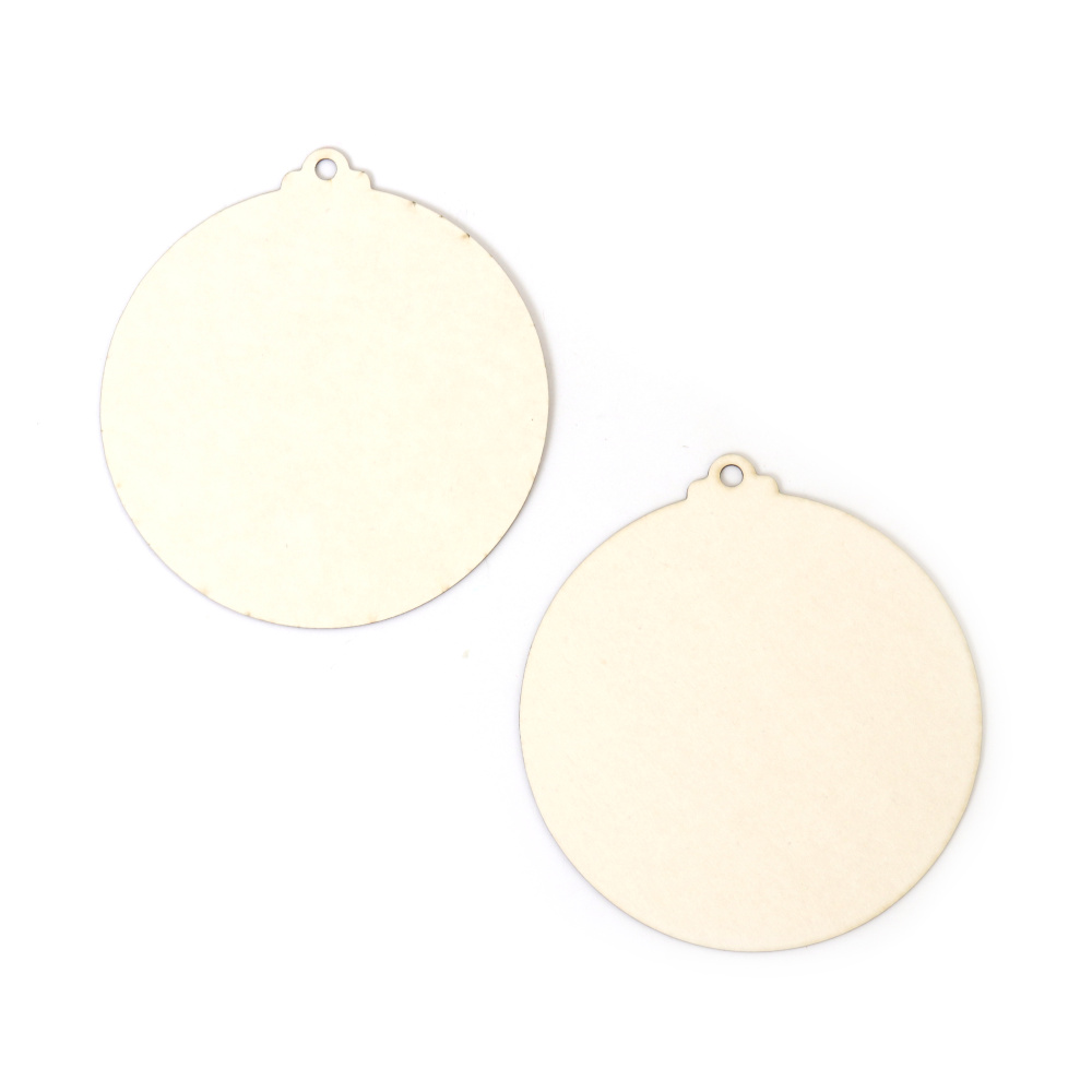 Festive Cardboard Christmas Ball Decoration 105x95x1 mm – 3 Pieces for Creative Projects