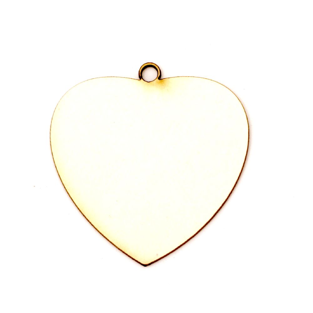 Heart of chipboard for home decor projects 50x48x1 mm - 2 pieces