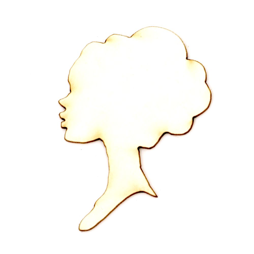 Silhouette of a woman made of chipboard 50x35x1 mm - 2 pieces