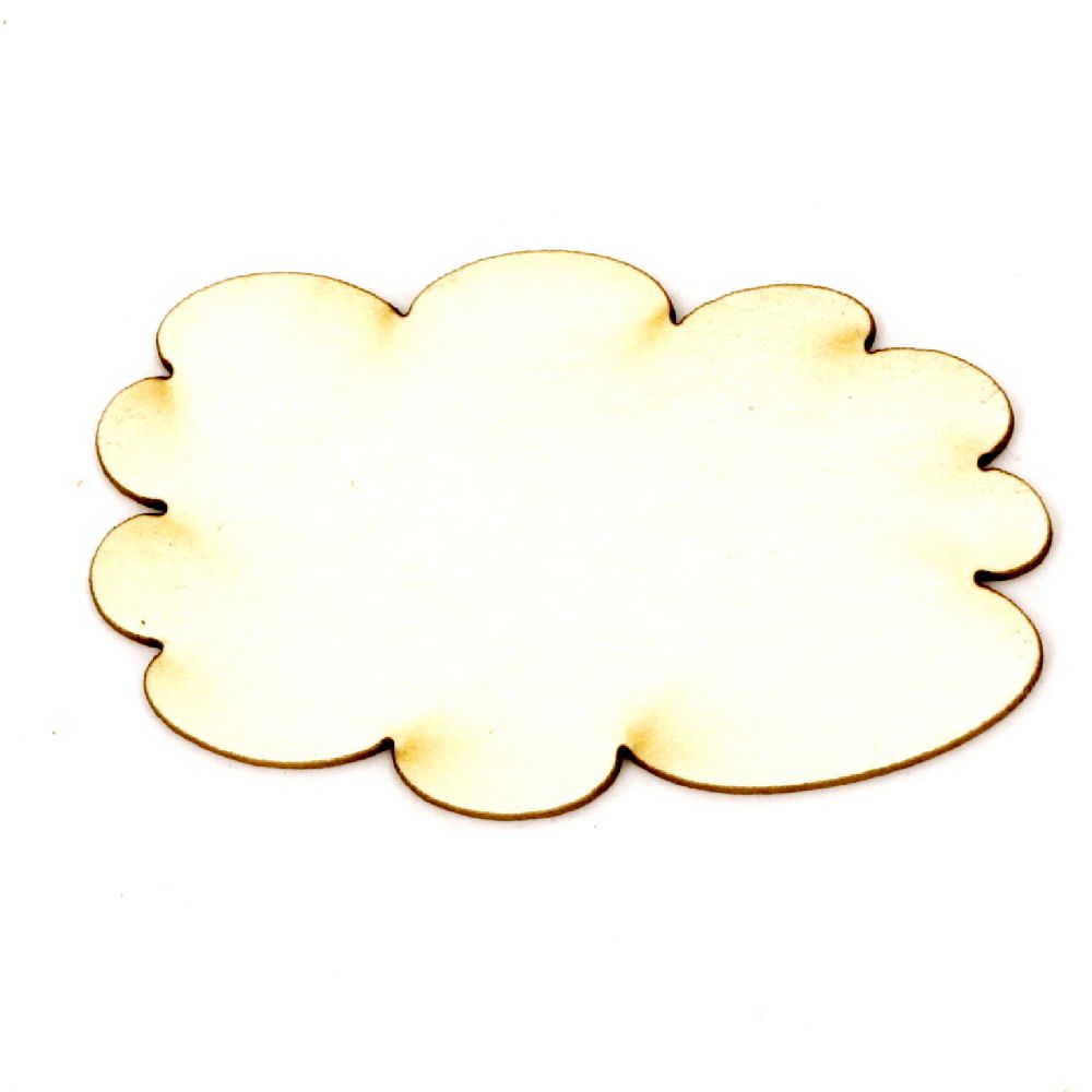 Cloud of chipboard for decoration of boxes, notebooks, greeting cards 30x45x1 mm - 2 pieces