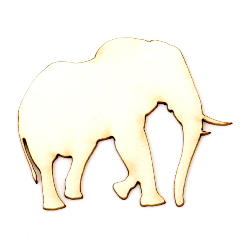 Elephant made of chipboard for crafting cognitive boards for children 40x50x1 mm - 2 pieces