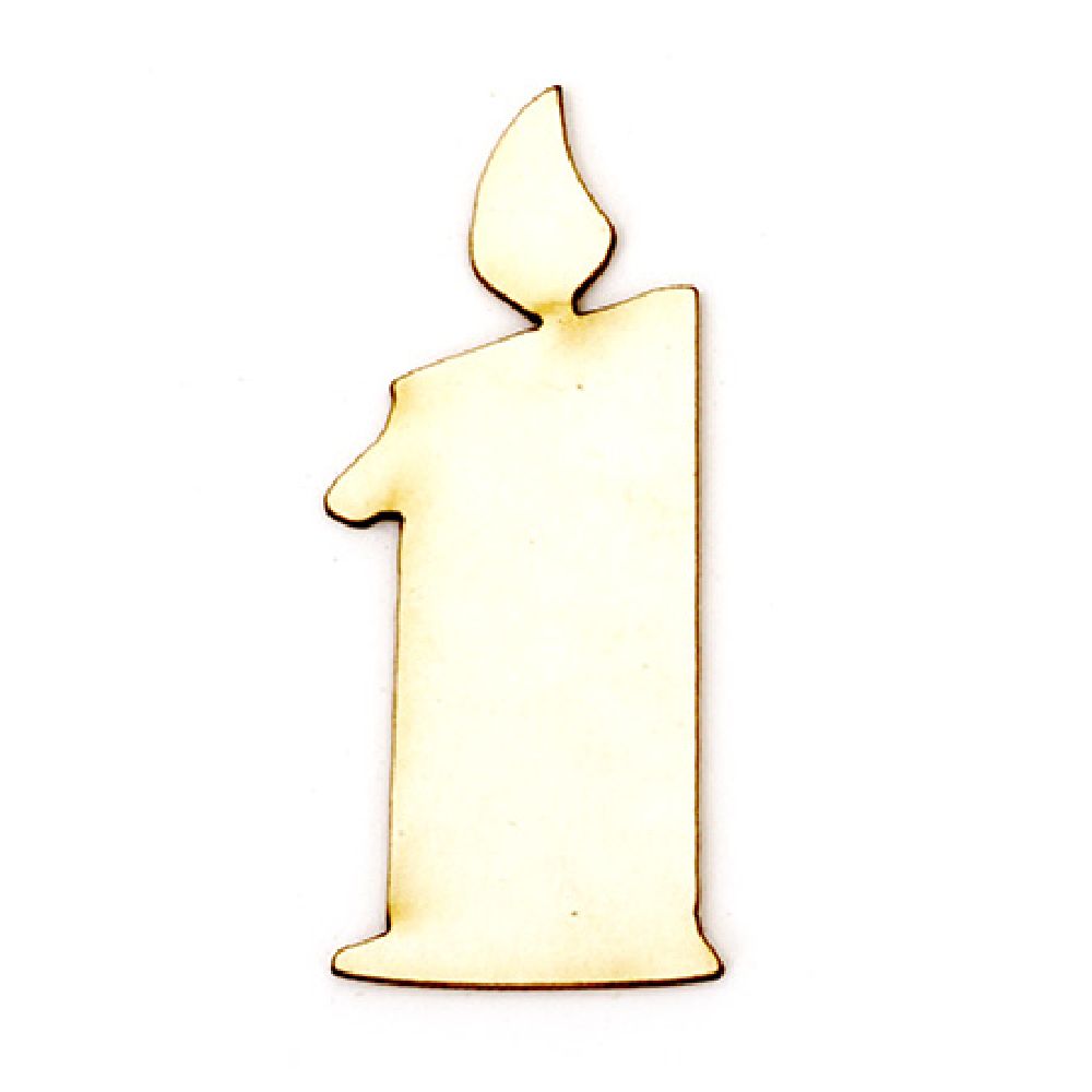 Chipboard candle for various decorations 50x20x1 mm - 2 pieces