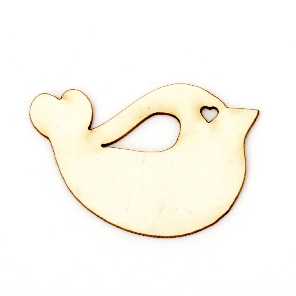Bird from chipboard for home decor projects 35x50x1 mm - 2 pieces