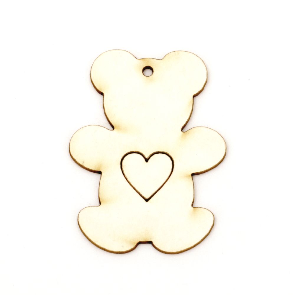Bear made of chipboard, decorative element 50x35x1 mm - 2 pieces