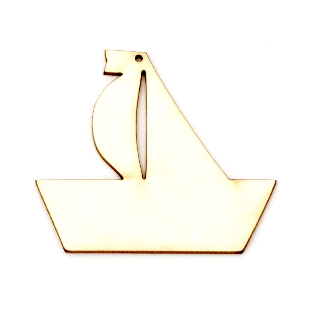Chipboard boat for decoration of scrapbook albums, notebooks, decoupage 45x50x1 mm - 2 pieces