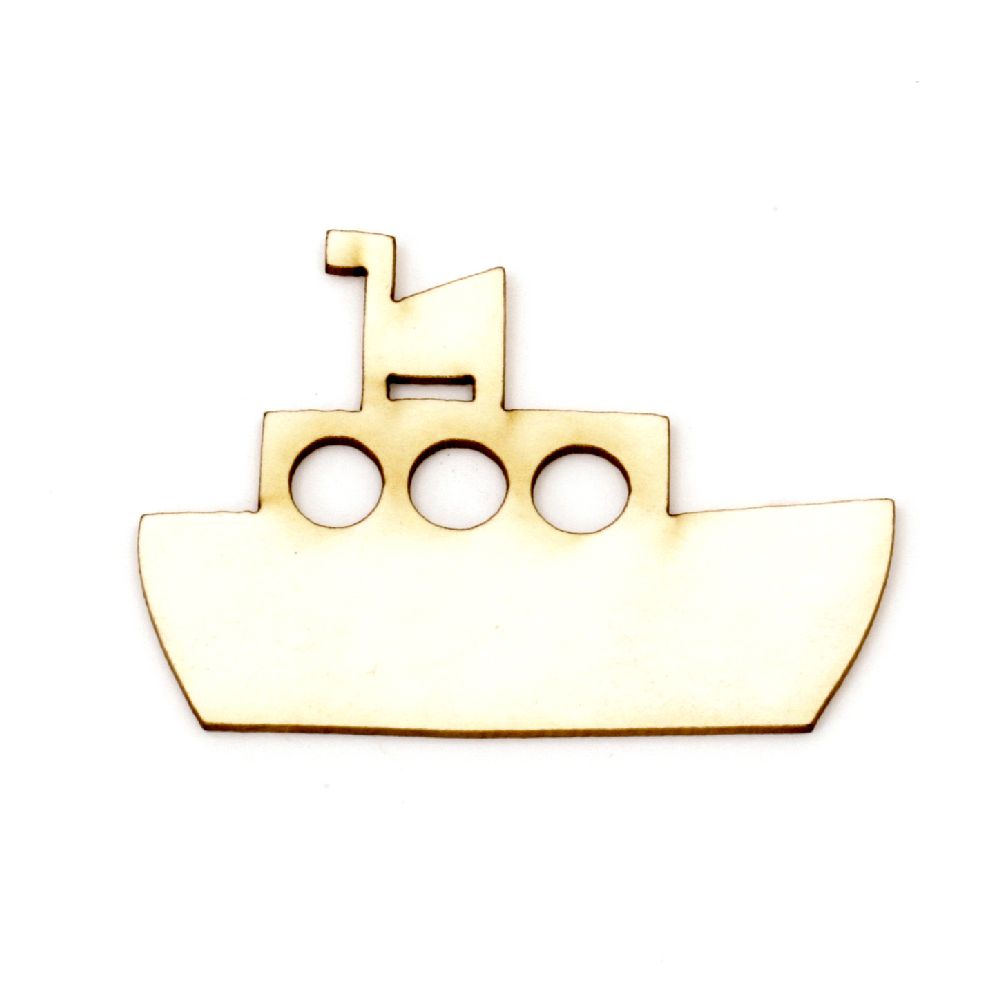 Ship of chipboard  for embellishment of festive cards, frames, albums 35x50x1 mm - 2 pieces