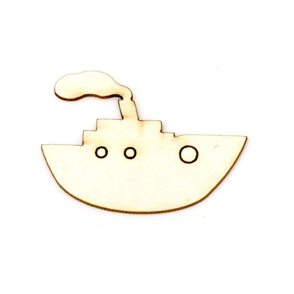 Steamer made of chipboard  figure for home decoration 35x50x1 mm - 2 pieces
