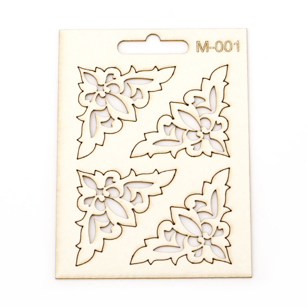 Set of elements of chipboard M-001 ornaments for home decoration