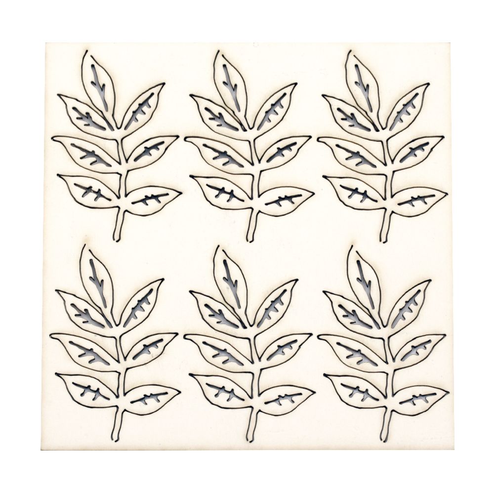 Set of elements of chipboard leaves for embellishment of notebooks, frames, albums 7 cm