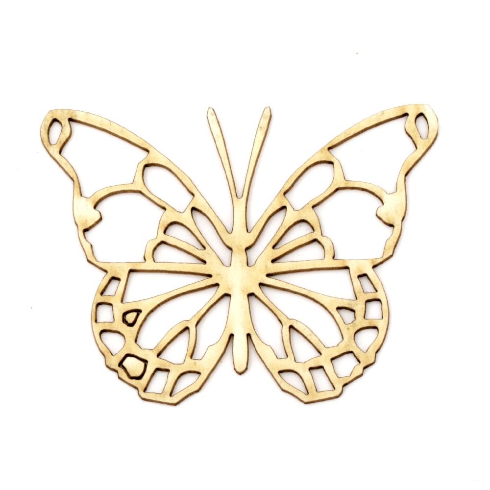 Chipboard butterfly,  delicate laser cut for various decoration 50x65x1 mm - 2 pieces