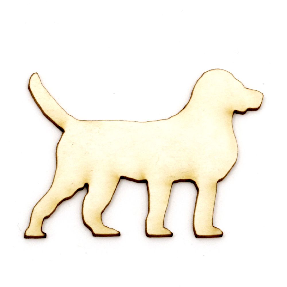 Chipboard dog for embellishment of greeting cards, albums, scrapbook projects 35x47x1 mm - 2 pieces