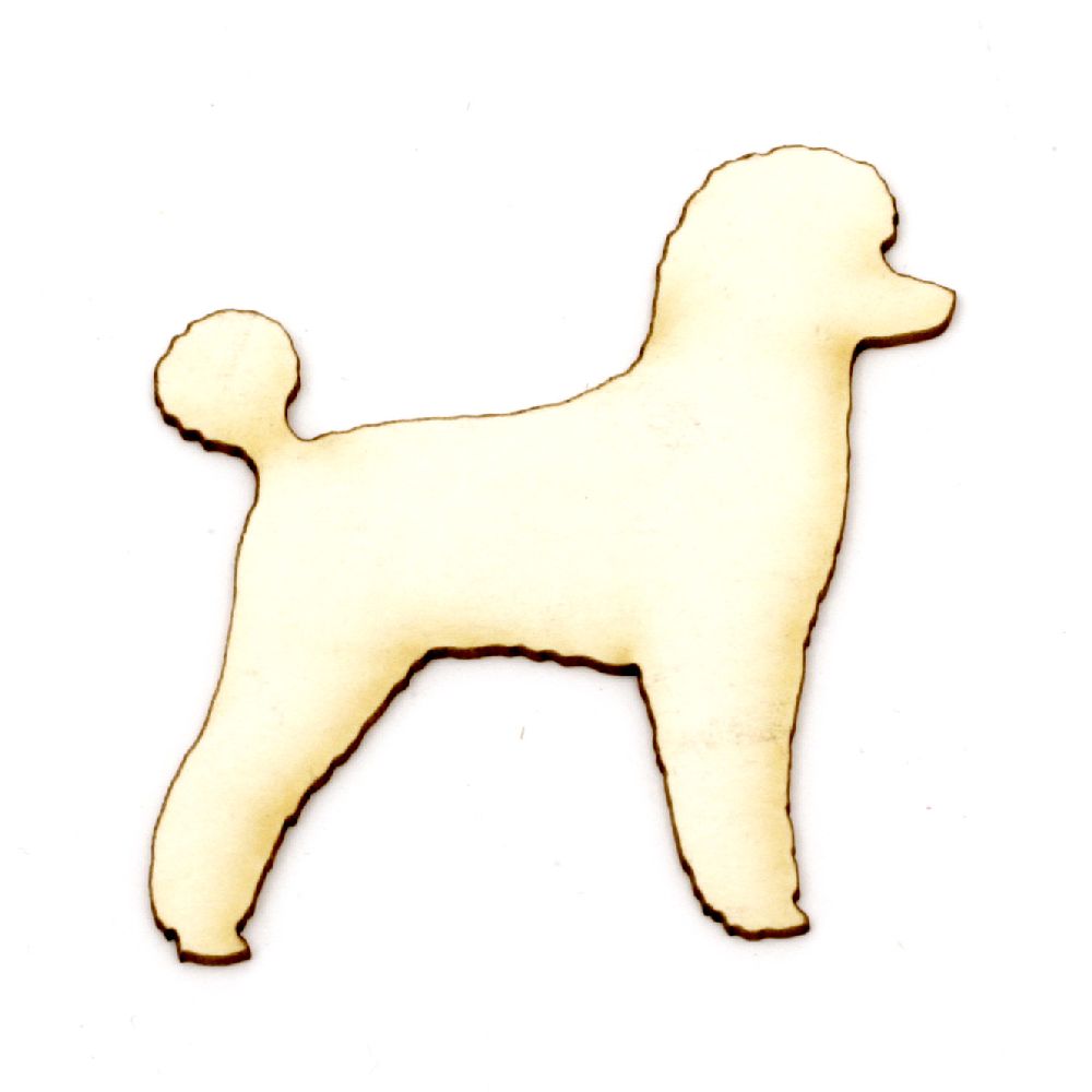 Chipboard dog for embellishment of greeting cards, albums, scrapbook projects 55x48x1mm 2pcs