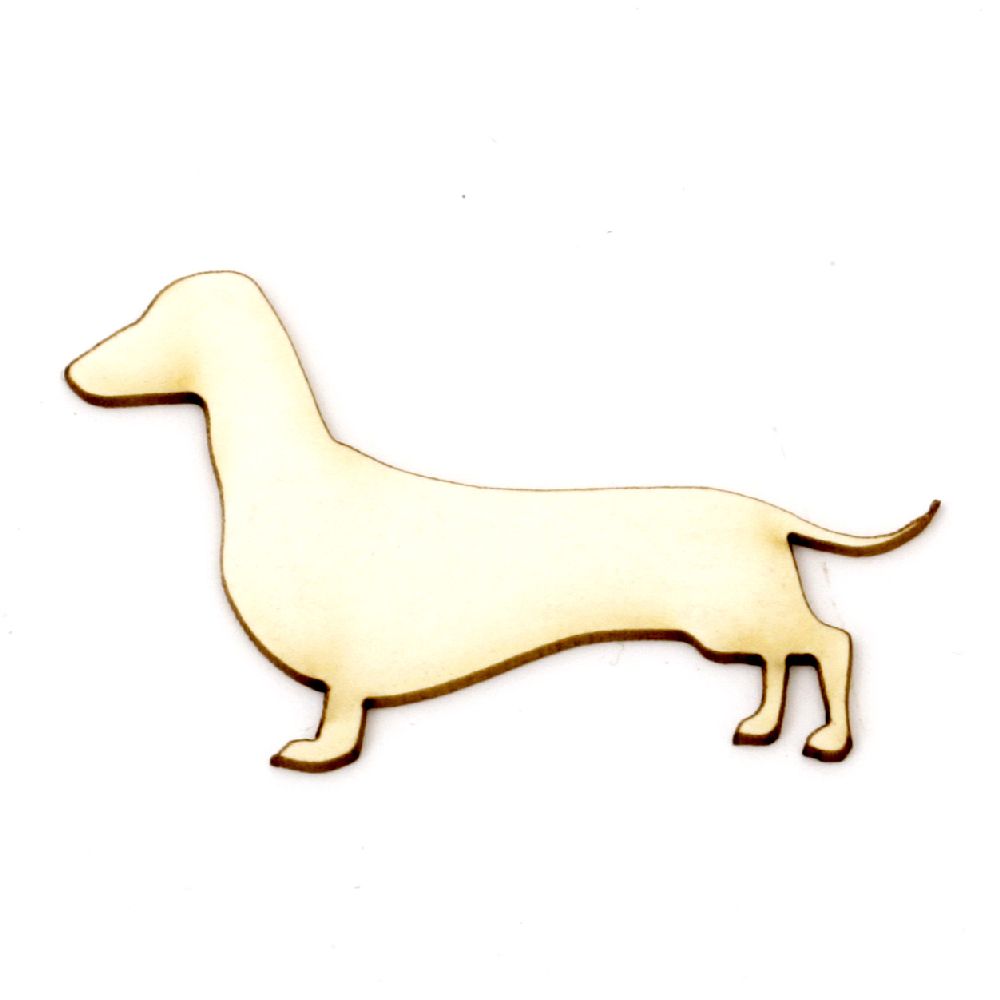 Chipboard dog for embellishment of greeting cards, albums, scrapbook projects 30x50x1 mm -2 pieces