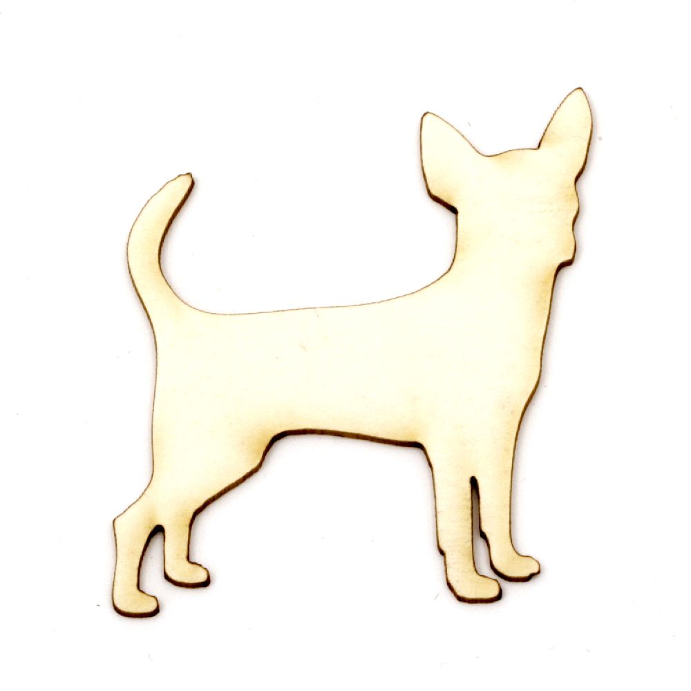 Chipboard dog for embellishment of greeting cards, albums, scrapbook projects 55x45x1mm 2pcs
