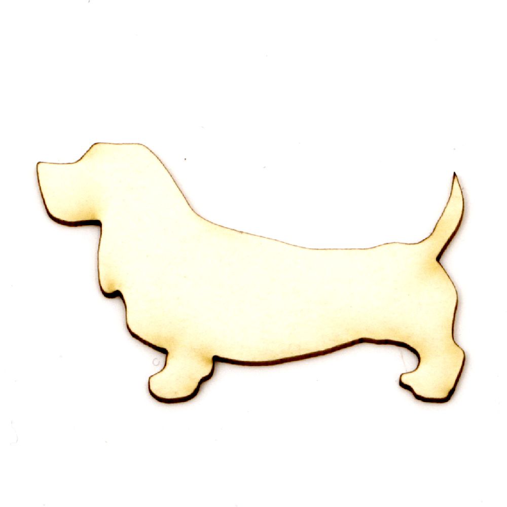 Chipboard dog for embellishment of greeting cards, albums, scrapbook projects 30x50x1 mm -2 pieces