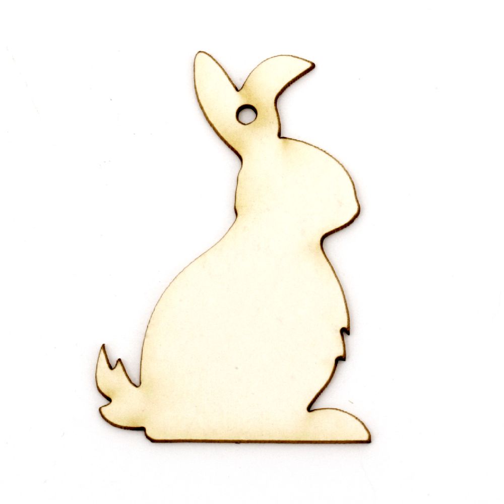 Unfinished Chipboard Bunny for Easter Decoration / 50x35x1 mm - 2 pieces