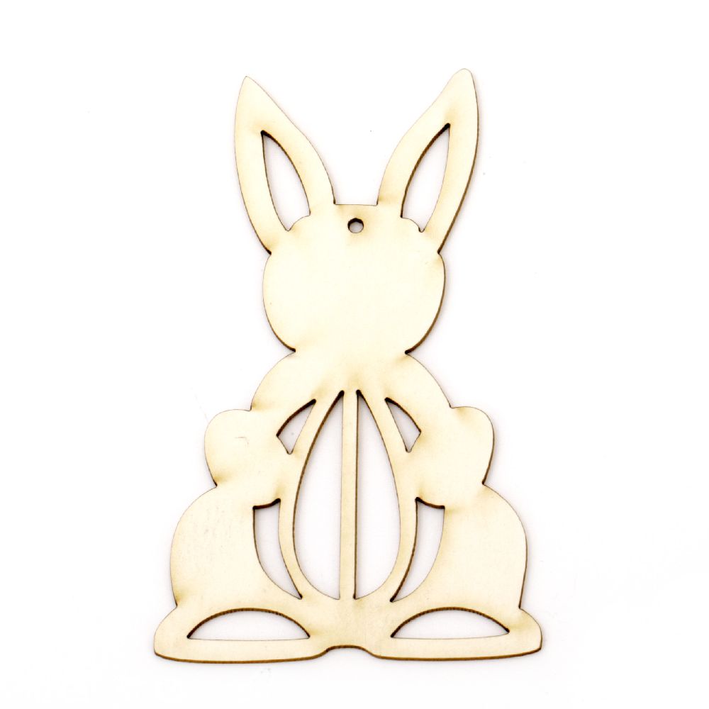 Rabbit with egg from chipboard,   figure for Easter home decoration 100x60x1 mm