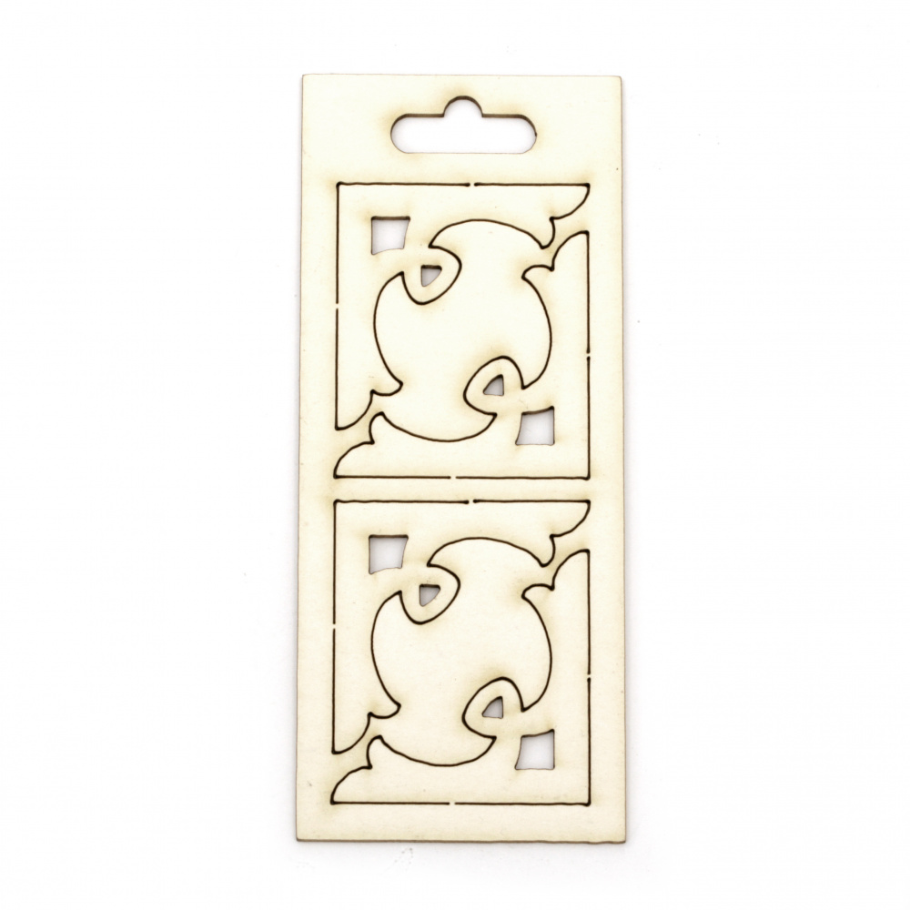 Set of elements of chipboard angle, decorative ornament 35x35 mm - 4 pieces
