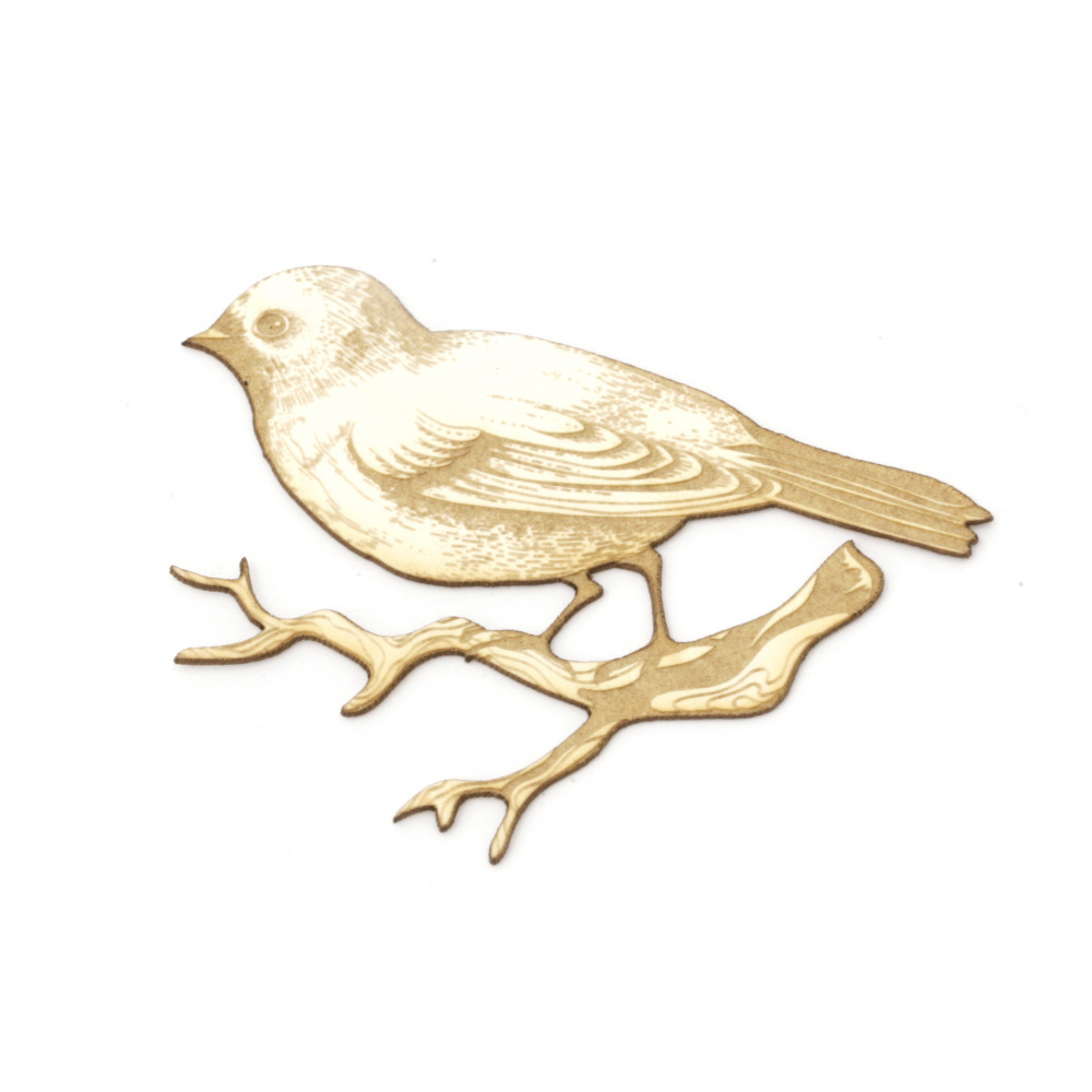 Bird on a branch of chipboard  for albums, various decorations making 50x65 mm